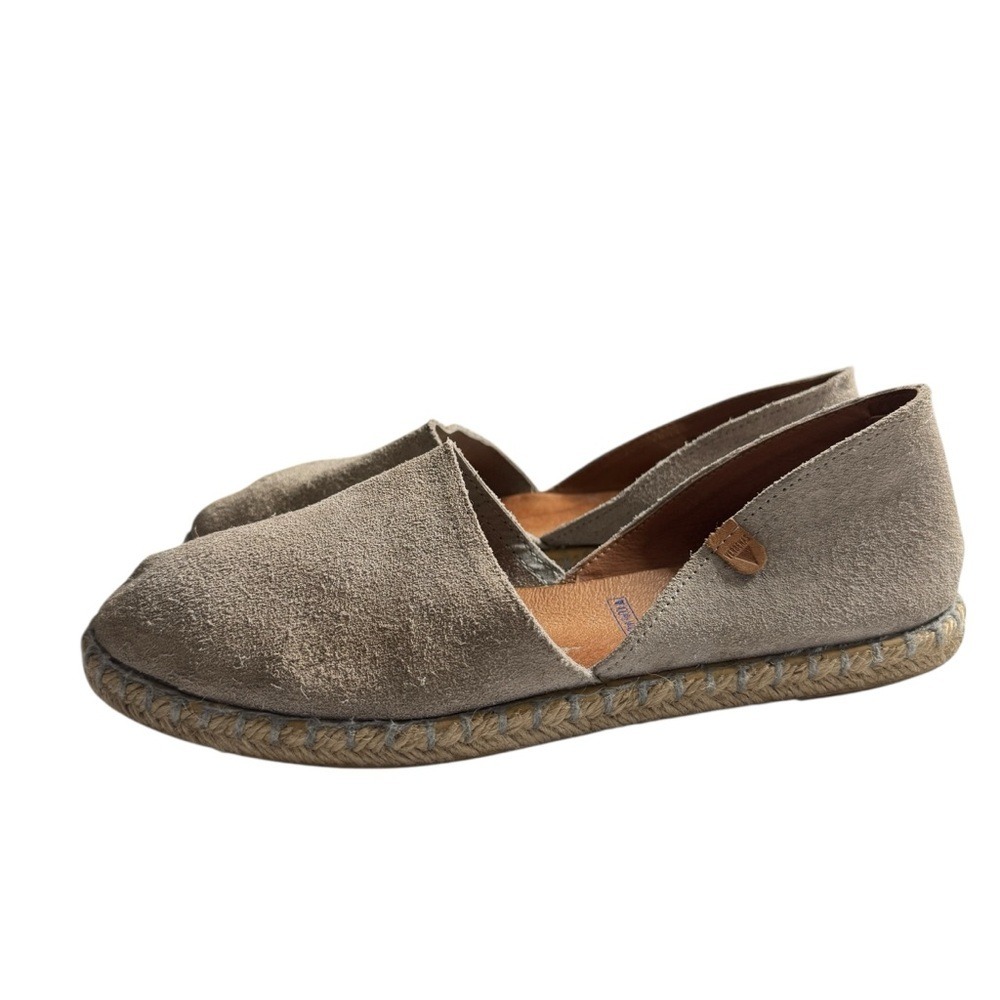 Verbenas Carmen Serraje Suede Leather Flat Espadrilles Slip On Shoes Womens 38